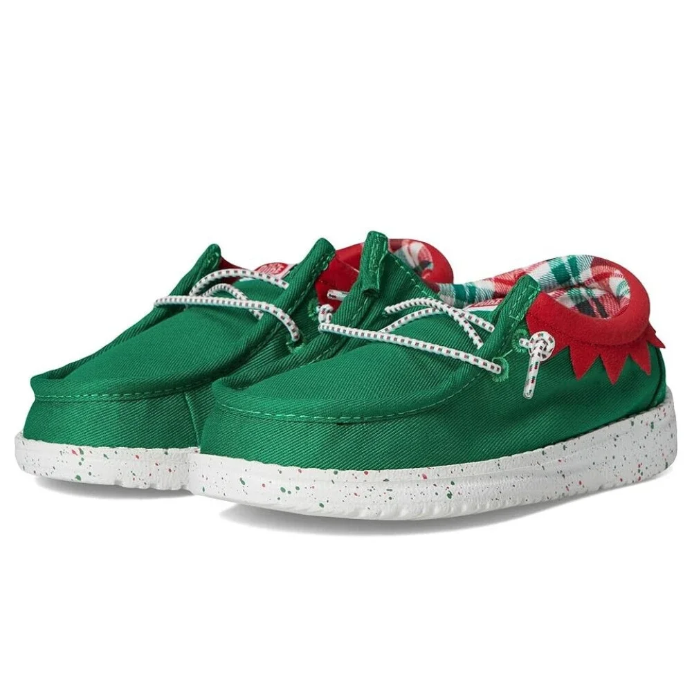 Hey Dude Wally Holiday ELF 42147-3XX Toddler Green Slip-On Casual Shoes ZOGG2031